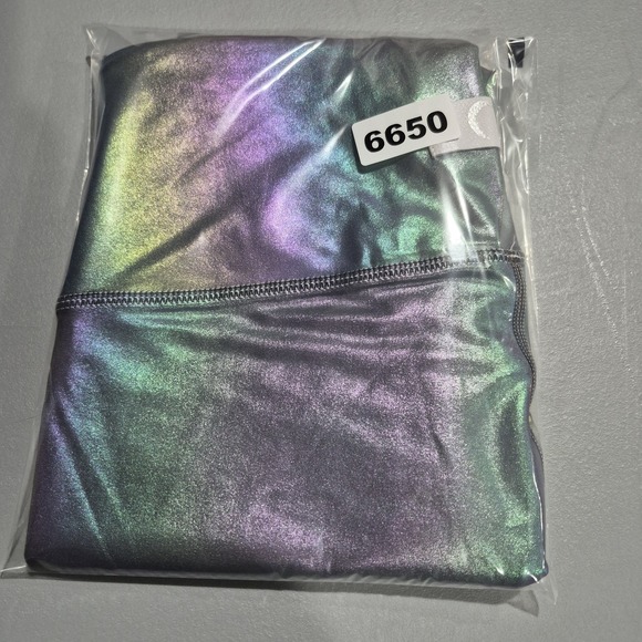 Zyia Active Leggings Womens 6-8 Blue Mermaid Luxe High Rise Iridescent 7/8 Shine - Picture 9 of 9